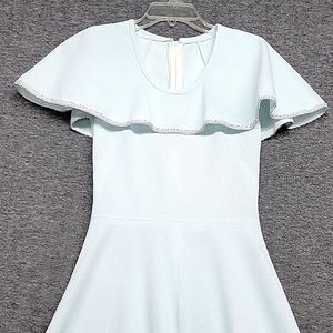 Vintage Hand Made Sleeveless Blue Sparkle Maxi Dress  Size- Length 58" Waist 27